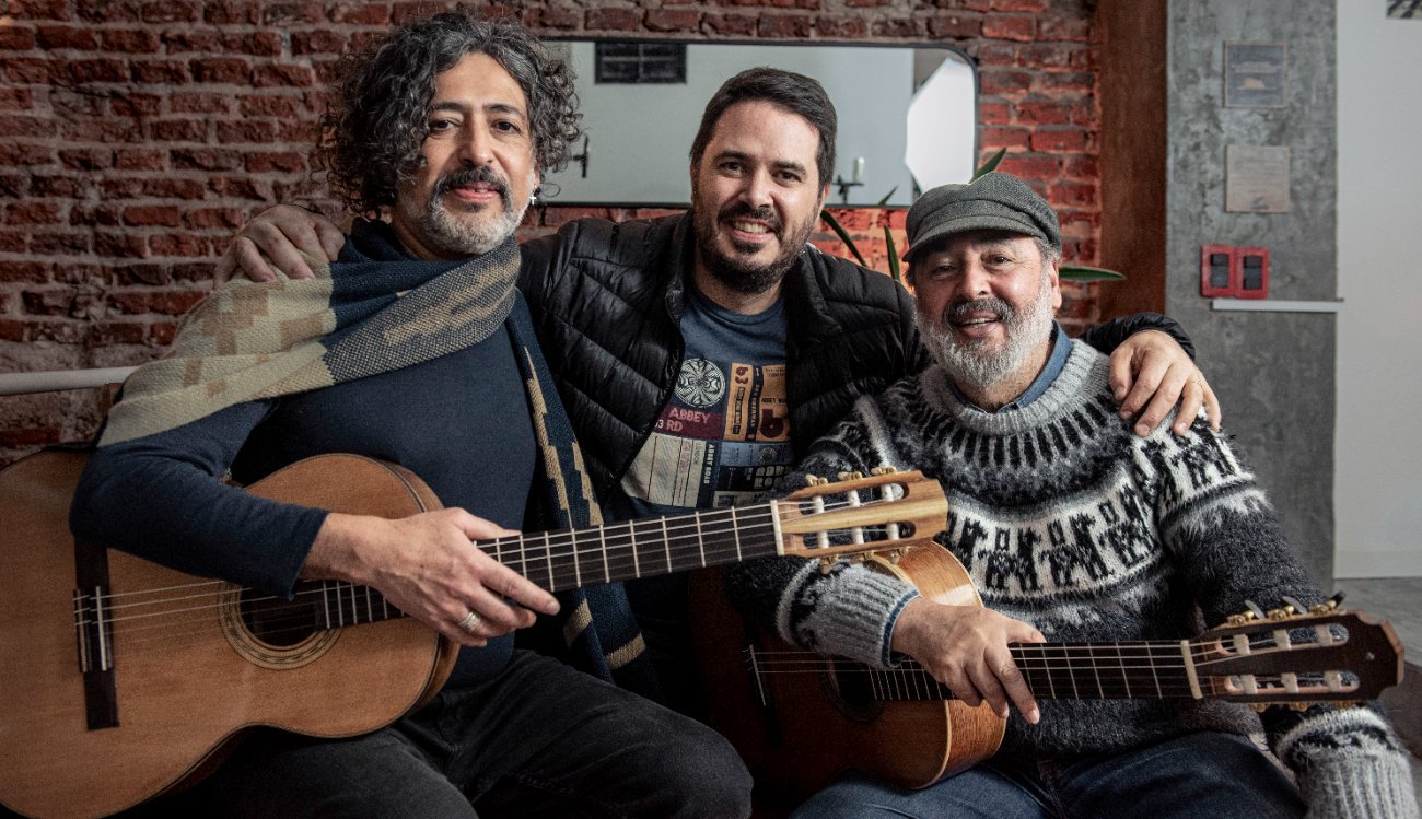 Ricardo Musselli con Manuel García y Eduardo Larbanois
